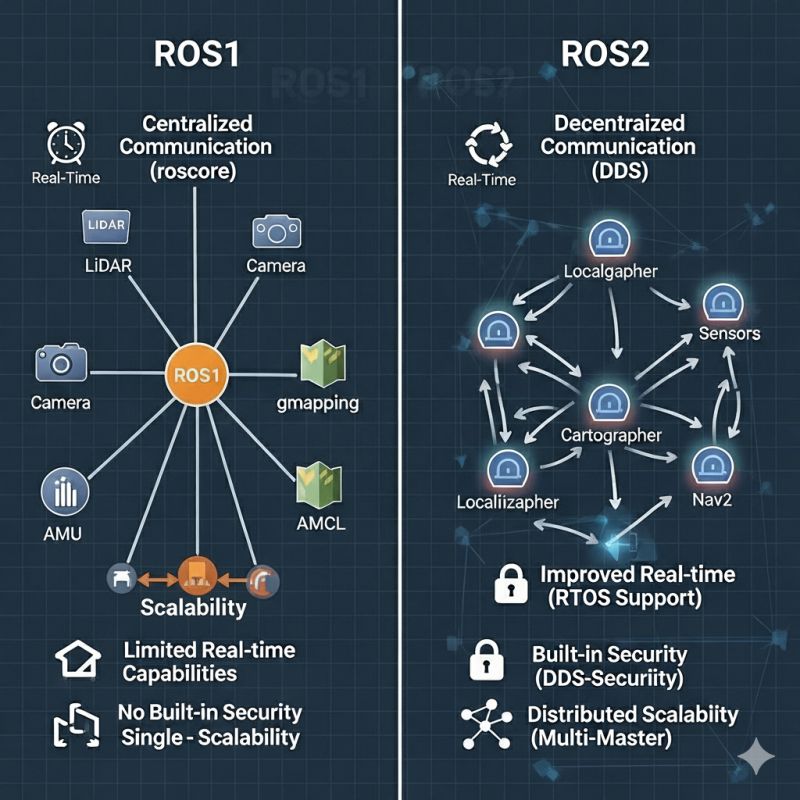 Difference Between ROS1 and ROS2